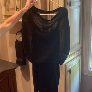 Black shirt fitted dress